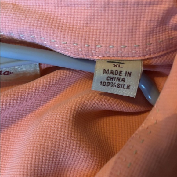 Tommy Bahama Men's Coral Button-Down Shirt 100% Silk - Picture 5 of 5